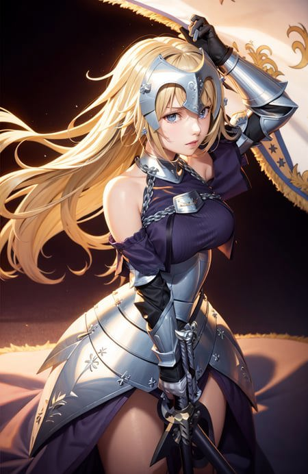 4289495946-3551971436-masterpiece, best quality,1girl, solo, long hair, blonde hair, jeanne d'arc (fate), armor, blue eyes, weapon, sword, armored dre (1).png